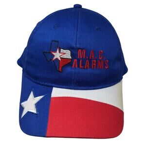 MAC Alarms Texas Baseball Cap Blue One Size Adjustable Embroidered Patriotic OC